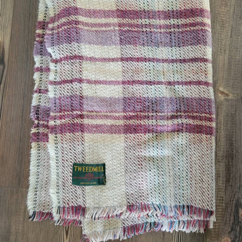Vintage Tweedmill All Wool Throw Blanket British Made